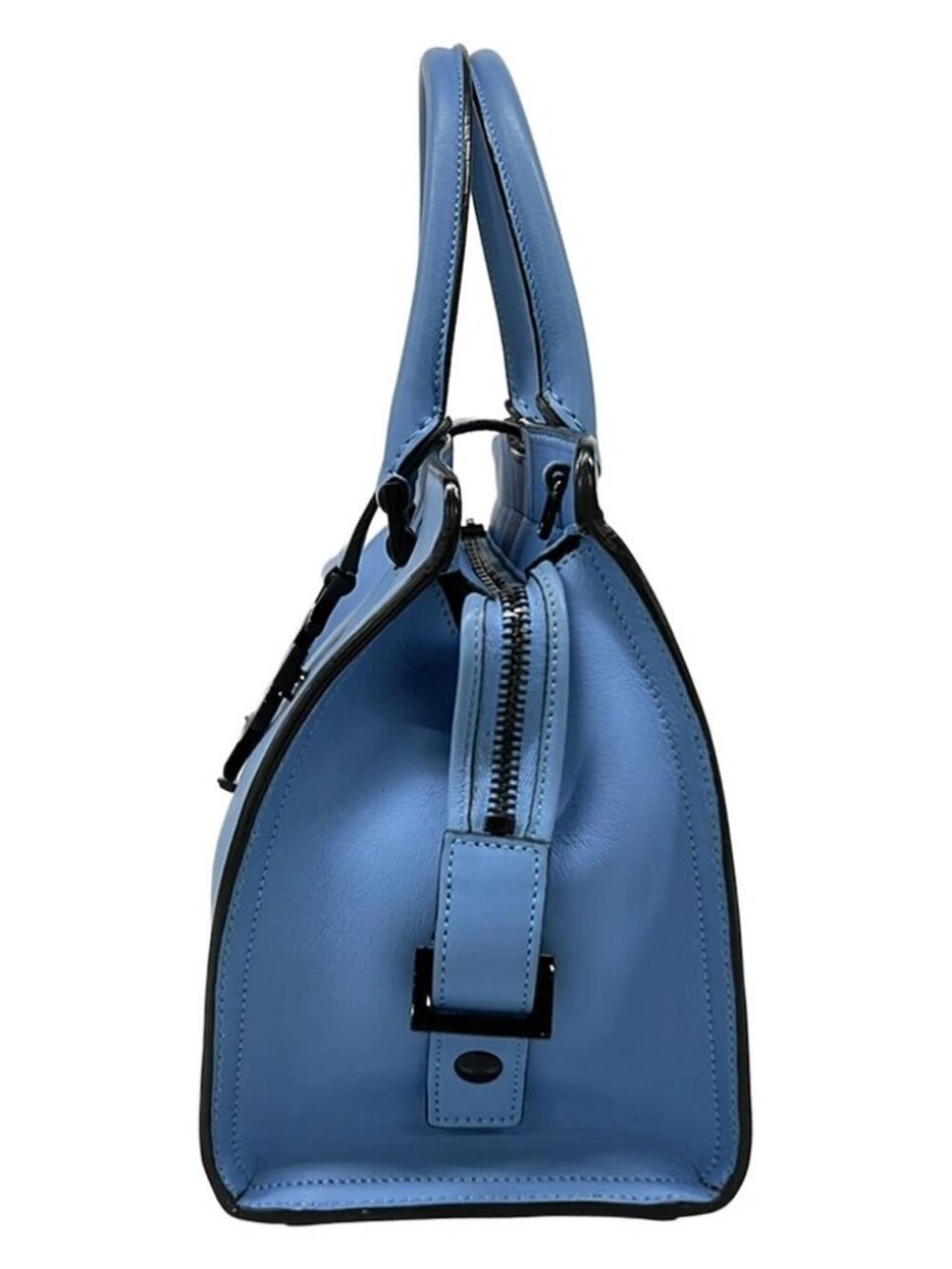 SAINT LAURENT PARIS Baby Monogram Cabas 400914 Blue Leather Handbag - Picture 2 of 14